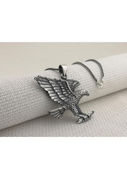 Büyük Kartal Tasarımlı 925 Ayar Gümüş Kolye modelleri