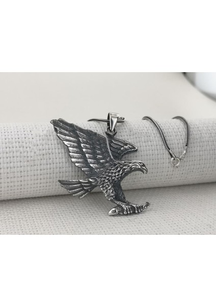 Büyük Kartal Tasarımlı 925 Ayar Gümüş Kolye fırsatları