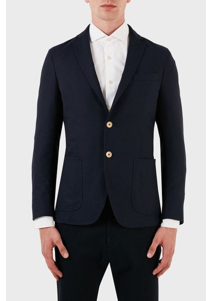 Yün ve Pamuk Karışımlı Blazer Ceket Erkek Ceket ZOX2111G517Y1161531C88