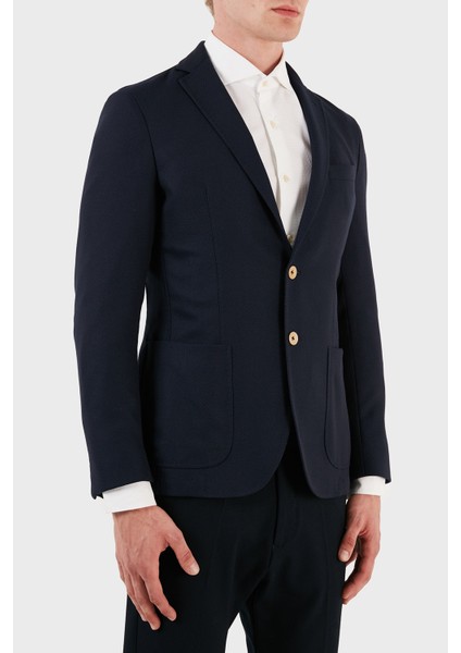 Yün ve Pamuk Karışımlı Blazer Ceket Erkek Ceket ZOX2111G517Y1161531C88