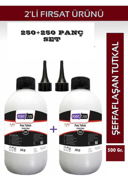Point Care Panç Tutkalı,2 Adet 250 Gr, Şeffaf Yapıştırıcı, Punch Tutkalı