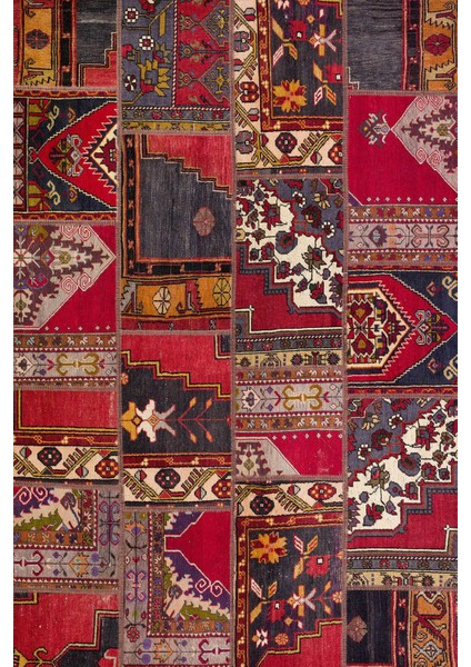 Patchwork Desenli Yıkanabilir Pamuk Taban Dijital Baskılı Halı