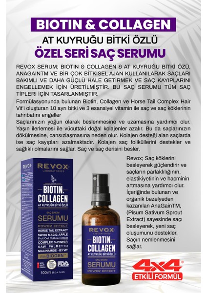 Biotin & Collagen + At Kuyruğu Bitki Özlü Saç Bakım Serumu modelleri