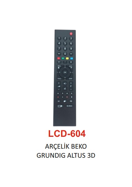 Arçelik - Beko - Grundig - Altus 3D Tv Kumandası - LCD 604 (Lisinya)