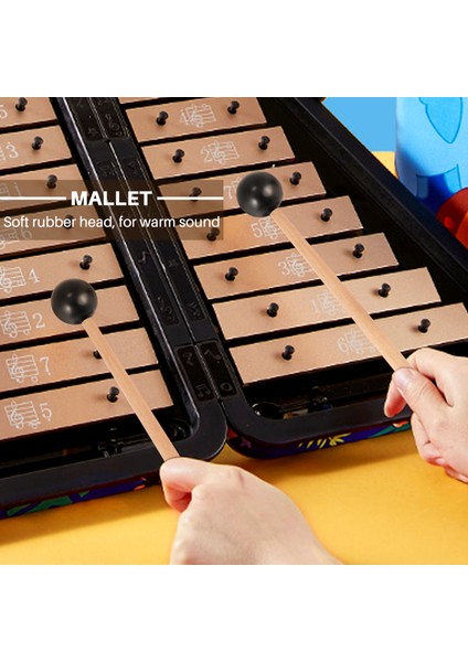 Adet Yumuşak Kauçuk Kafa Sopa Ahşap Saplı Çan Tokmaklar Glockenspiel Ksilofon Çan Müzik Aletleri Parçaları Siyah (Yurt Dışından) fırsatları