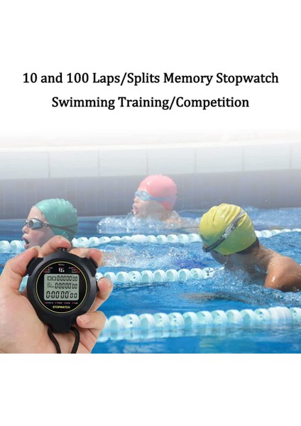Dijital Spor Kronometresi, 10 Tur / Bölünmüş Hafızalı Kronometre Geri Sayım Sayacı, Ekran Su Geçirmez 12/24 Saat Saat (Yurt Dışından) modelleri