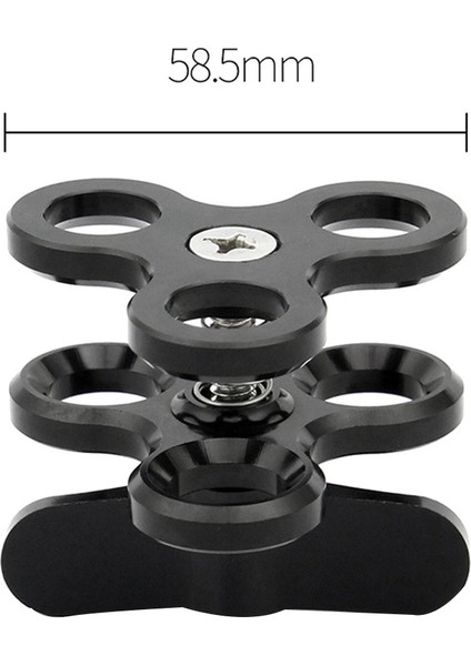 Bilyalı Kelepçe 3 Delik Dalış Işıkları Kol Topu Kelebek Klip Montaj Braketi Eylem Kamera El Feneri Tripod, Siyah (Yurt Dışından) modelleri