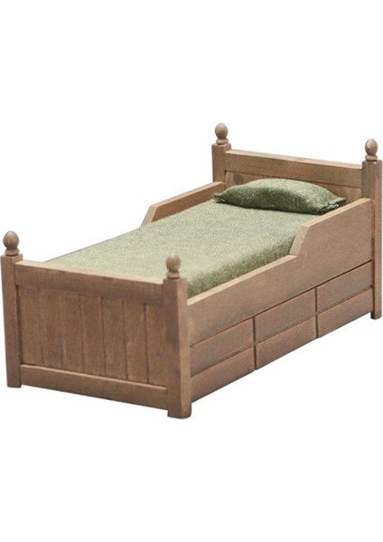 1:12 Mini Yatak, Aksesuarlar Için Yatak Takımı ve Çekmeceli Mobilya Kraliçe Yatak (Yurt Dışından)