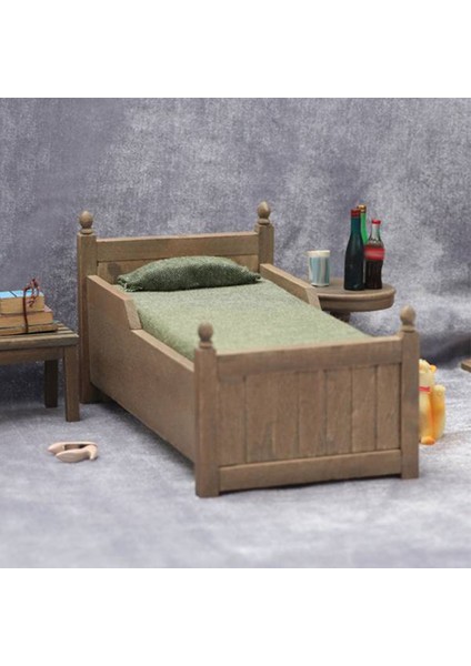 1:12 Mini Yatak, Aksesuarlar Için Yatak Takımı ve Çekmeceli Mobilya Kraliçe Yatak (Yurt Dışından)