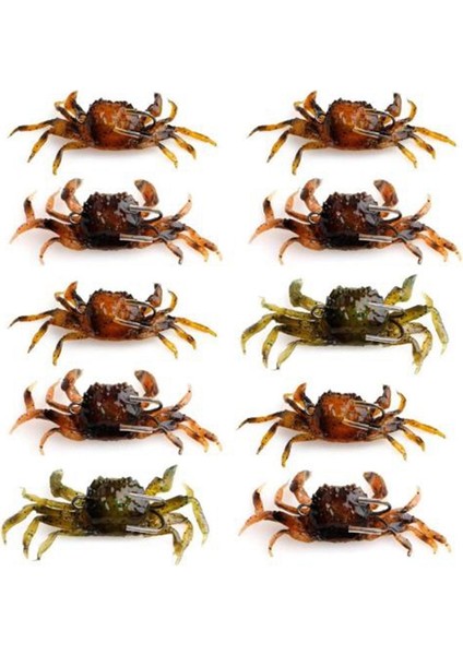 10 Adet Yengeç Yemi, 3D Simülasyon Yengeç Yumuşak Yem Sivri Kanca, Deniz Balık Yemi Tokası, Deniz Balığı Olta Takımı Araçları (Yurt Dışından)