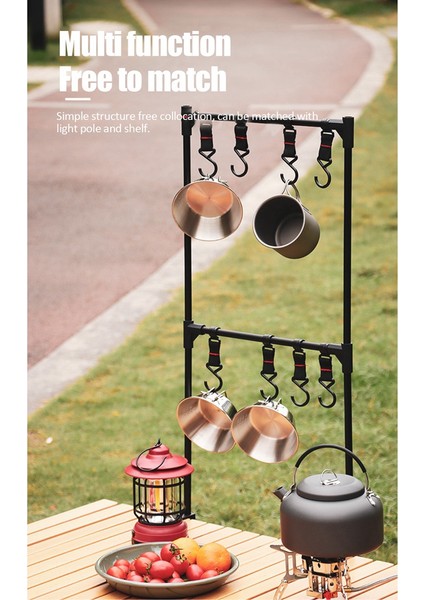 Açık Masaüstü Raf Alüminyum Alaşımlı Piknik Sofra Çok Raflı Kamp Lambası Masanın Yanında Standı, 38 x 35 cm (Yurt Dışından) fiyatları