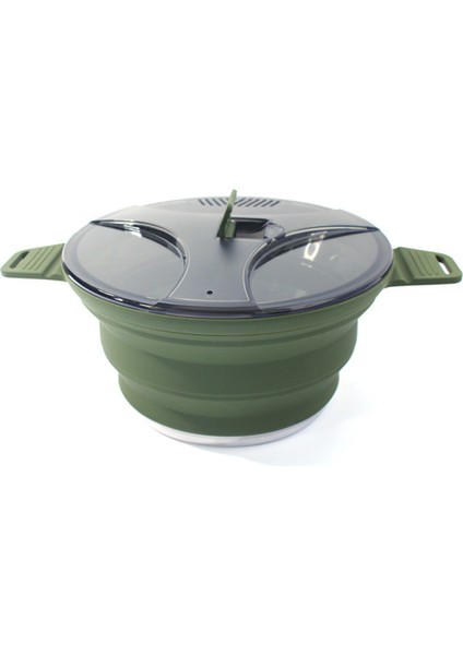 Açık Katlanır Pot Silikon Yürüyüş Tencere Taşınabilir Piknik Pot Paslanmaz Çelik Kamp Ocağı, Haki (Yurt Dışından) fiyatları