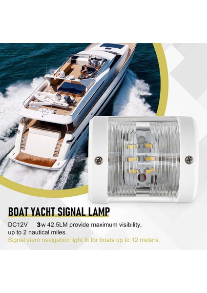 Tekne 12V Kıç Işık Navigasyon Işıkları Deniz LED Tekne Işık Yelkenli Lamba Su Geçirmez Navigasyon Işığı Yat Tekne (Yurt Dışından)