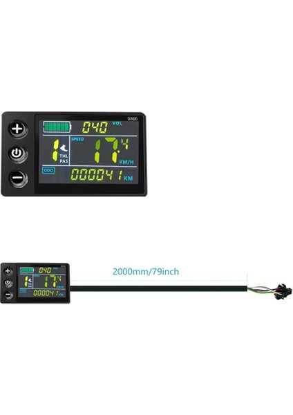 LCD-S866 Elektrikli Bisiklet Renkli LCD Ekran Enstrüman 24V 36V 48V Elektrikli Bisiklet Modifikasyonu, Sm Konektörü (Yurt Dışından)