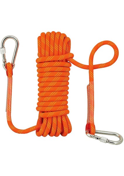 10M Kaya Çapı 12 mm Ağır Hizmet Tipi Ağaç Yangın Kaçış Emniyet Halatı, Rappelling Balıkçılık Kamp Yürüyüş ve Dağcılık Için 2 Karabina ile (Yurt Dışından)