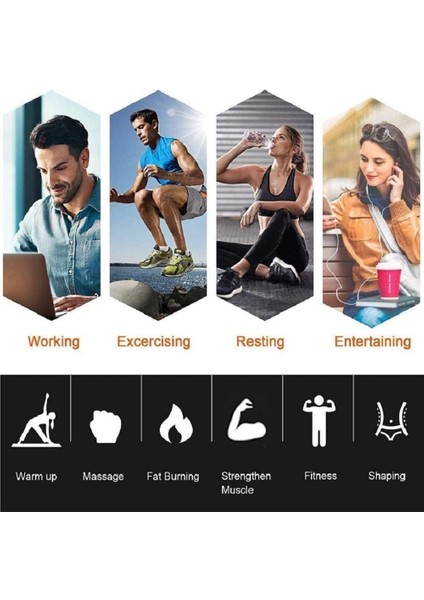 Abs Stimülatörü Karın Akıllı Kas Güçlendirici Eğitim Cihazı Jel Pedleri ile Yedek Taşınabilir Fitness Ekipmanları (Yurt Dışından)