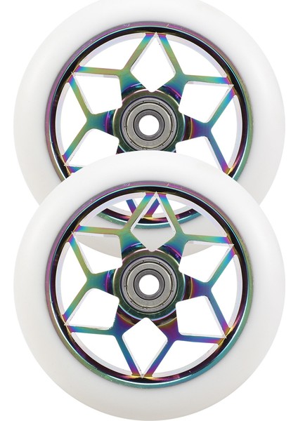 2 Adet Scooter Aksesuarları 110MM Scooter Tekerlekleri Renkli Pu Tekerlekler Rulmanlar ile Kalın Dublör Araba Tekerlekleri (Beyaz) (Yurt Dışından) fiyatları