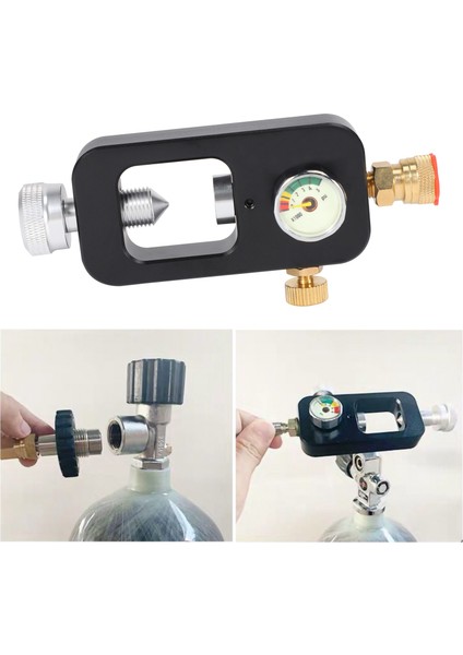 5000PSI Basınç Ölçerli Dalış Tankı Dolum Adaptörü Oksijen Silindiri Için Dalış Oksijen Silindiri Dolum Adaptörü, Siyah (Yurt Dışından)