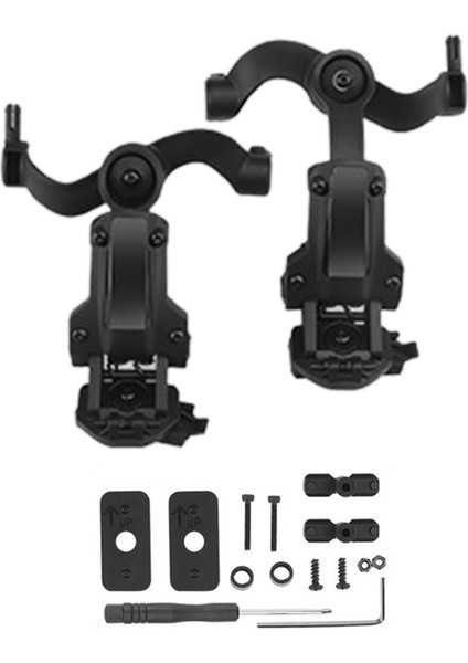 Kulaklık Ray Montaj Braketi 360° Dönebilen Kulaklık Kask Kılavuzu Adaptörü Ops Core Arc ve Rail-A'ya Uygundur (Yurt Dışından)