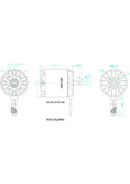 5065 270KV Fırçasız Sensörsüz Motor Bldc Outrunner Itme Dengesi Elektrikli Scooter Aksesuarı (Yurt Dışından)