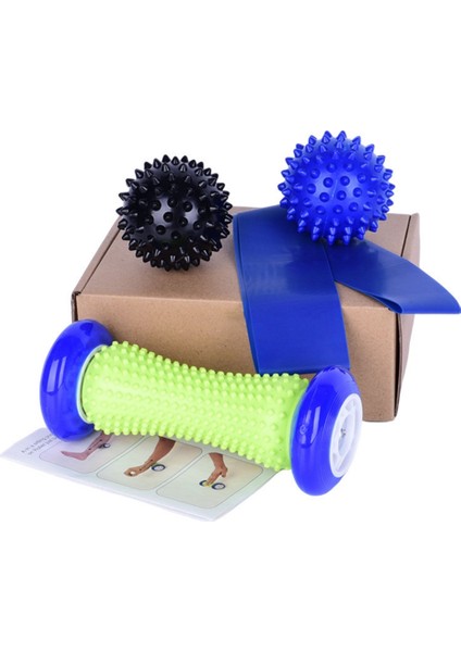 Yoga Masaj Sopası 4 Parçalı Set Pvc Yoga Malzemeleri Dikenler Egzersiz Masaj Topu Elastik Bant Ayak Bileği Rulo Ekipmanları (Yurt Dışından) modelleri