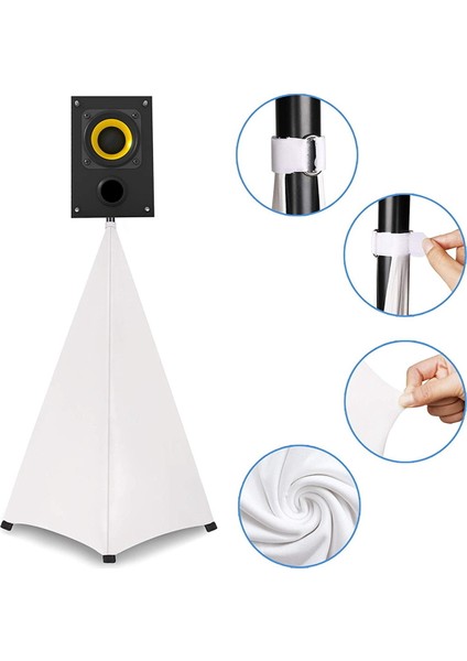 Evrensel Dj Işığı Hoparlör Standı Kapağı Çift Taraflı Tripod Standı Etek Scrim Kapak Gerilebilir Malzeme, 2 Adet (Yurt Dışından) fırsatları