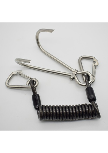 Scuba Resif Paslanmaz Steelhook Çift Dalış Resif Kancası Spiral Bobin Kordon Dalış Güvenli Aksesuarları (Yurt Dışından)