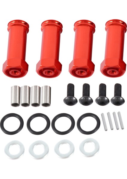 12MM Alüminyum Jant Hex Adaptörleri Uzun 29MM Uzatma Rc Araba Dönüşüm Parçaları 1/12 12428 12423 Kırmızı (Yurt Dışından)