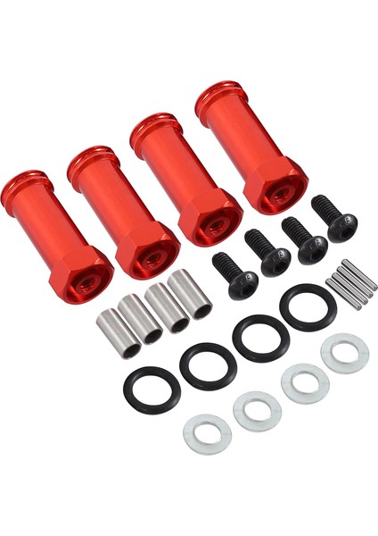 12MM Alüminyum Jant Hex Adaptörleri Uzun 29MM Uzatma Rc Araba Dönüşüm Parçaları 1/12 12428 12423 Kırmızı (Yurt Dışından) fiyatları