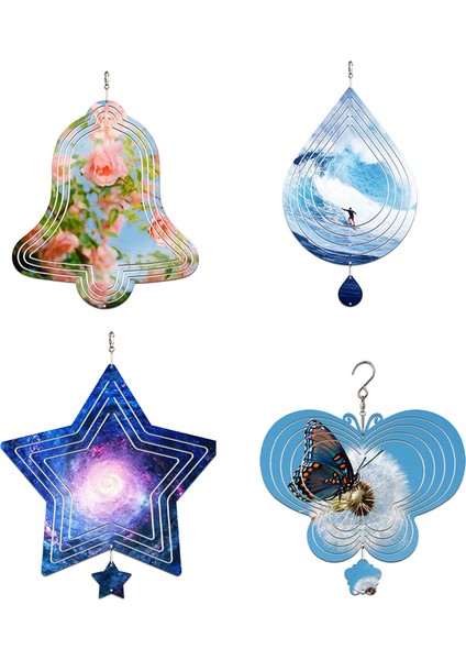 4 Adet Süblimasyon Rüzgar Spinner Boşlukları 3D Rüzgar Spinners Çok Asılı Rüzgar Spinners 8 Inç Açık Bahçe Dekorasyonu Için (Yurt Dışından)