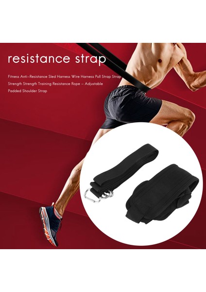 Fitness Anti-Direnç Kızak Demeti Kablo Demeti Çekme Kayışı Kayışı Güçlendirme Antrenmanı Direnç Halatı - Ayarlanabilir Yastıklı Omuz Askısı (Yurt Dışından)