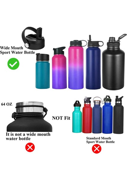 Geniş Ağız Için Saman Kapağı 32 40 Oz, Saplı ve Pipetli Saman Kapağı, Yedek Spor Hasır Kapağı (Yurt Dışından)