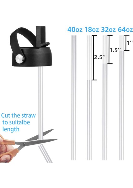 Geniş Ağız Için Saman Kapağı 32 40 Oz, Saplı ve Pipetli Saman Kapağı, Yedek Spor Hasır Kapağı (Yurt Dışından)