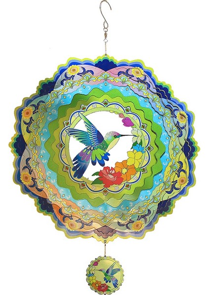 Kuş Rüzgar Spinners, 12 Inç 3D Metal Kinetik Rüzgar Spinner Balkon Bahçe Dekor Dış Bahçe Süslemeleri (Yurt Dışından)