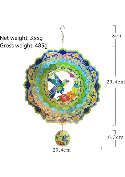 Kuş Rüzgar Spinners, 12 Inç 3D Metal Kinetik Rüzgar Spinner Balkon Bahçe Dekor Dış Bahçe Süslemeleri (Yurt Dışından) modelleri