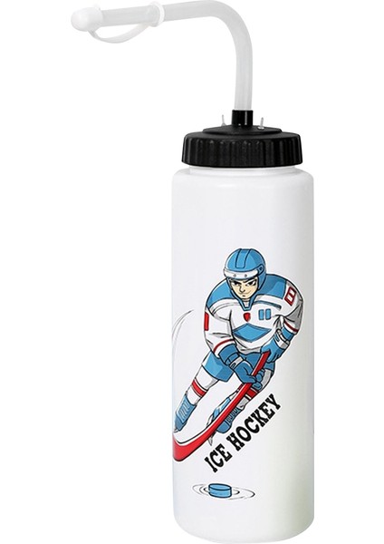 1000 ml Buz Hokeyi Su Şişesi Taşınabilir Yüksek Kapasiteli Futbol Şişesi Klasik Tasarım Spor Şişe B (Yurt Dışından)