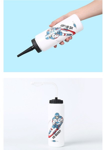 1000 ml Buz Hokeyi Su Şişesi Taşınabilir Yüksek Kapasiteli Futbol Şişesi Klasik Tasarım Spor Şişe B (Yurt Dışından) fırsatları