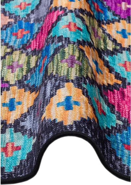 Home Kilim Desen Pamuk Taban Baskılı Halı