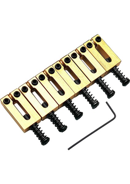 6 Takım Köprü Eyer Katı Pirinç Elektro Gitar Köprü Köprü Kodu Dize Çekme Dize Kodu Dize Eyer (Siyah) (Yurt Dışından)