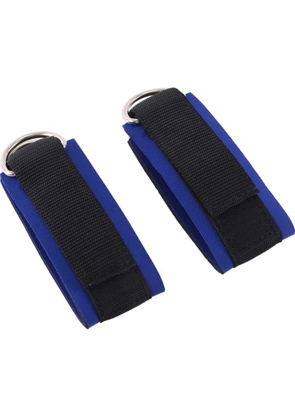 2 Adet Fitness Ekipmanları Spor Salonu Ayak Bileği Kayışı Yastıklı Çift D-Ring Ayarlanabilir Ayak Bileği Ağırlık Bacak Eğitim Brace Desteği Mavi (Yurt Dışından)