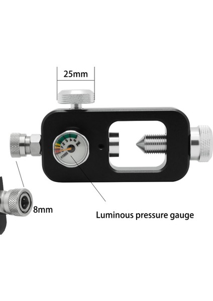 5000PSI Basınç Göstergesi ile Tüplü Dalış Tankı Dolum Adaptörü Dalış Oksijen Silindir Dolum Adaptörü (Yurt Dışından)