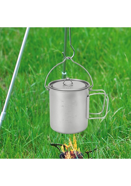 Açık Titanyum Pot Bardak Kupa Tencere Sofra Kamp Bardak Piknik Su Bardağı Kupa Kahve Çay Kapaklı Pot 750 ml (Yurt Dışından)