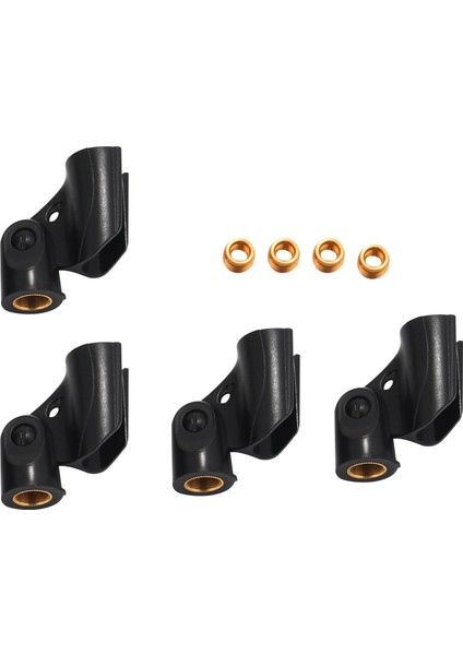 Evrensel Mikrofon Klipsi Tutucu, 5/8 Inç Erkek - 3/8 Inç Dişi Somun Adaptörleri Siyah (4'lü Paket) (Yurt Dışından)