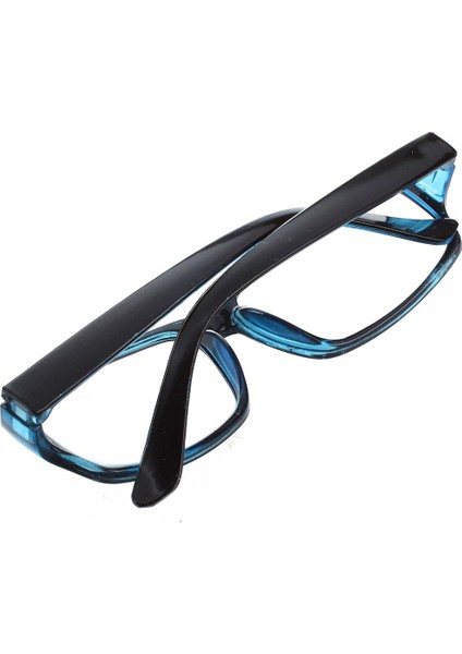 Unisex Siyah Mavi Plastik Çerçeve Arms Şeffaf Lens Düz Gözlük (Yurt Dışından) modelleri