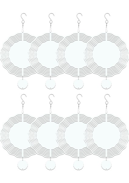 8 Paket 8 Inç Süblimasyon Rüzgar Spinner Boşlukları, Yard Garden Için 3D Çift Taraflı Süblimasyon Rüzgar Enerjili Kinetik Heykel (Yurt Dışından)
