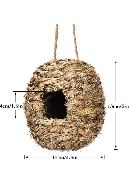 Dışarda 4'lü Paket Asılı Kuş Yuvası Evi, Top Şekli, El Dokuması, Doğal Çimden Yapılmış, Bahçe Için Mükemmel, Veranda (Yurt Dışından) modelleri