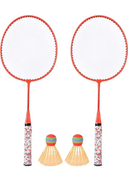 Çocuklar Için Badminton Raketleri, Raketle Raket Spor Seti, Çocuklar Için 2 Toplu Oyuncular Kapalı Açık Spor Turuncu (Yurt Dışından)