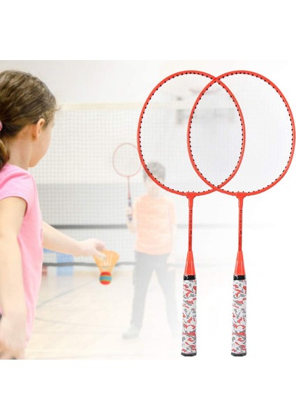 Çocuklar Için Badminton Raketleri, Raketle Raket Spor Seti, Çocuklar Için 2 Toplu Oyuncular Kapalı Açık Spor Turuncu (Yurt Dışından)