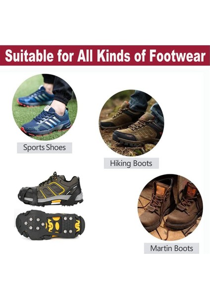 Dış Mekan Buzsuz Kar Kavramaları Ayakkabı/çizme Üzerinde Kramponlar Çekiş Kelepçeli Streç Ayakkabı, Xl (Yurt Dışından) fırsatları