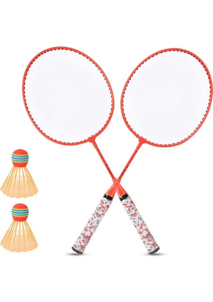 Çocuklar Için Badminton Raketleri, Raketle Raket Spor Seti, Çocuklar Için 2 Toplu Oyuncular Kapalı Açık Spor Turuncu (Yurt Dışından)